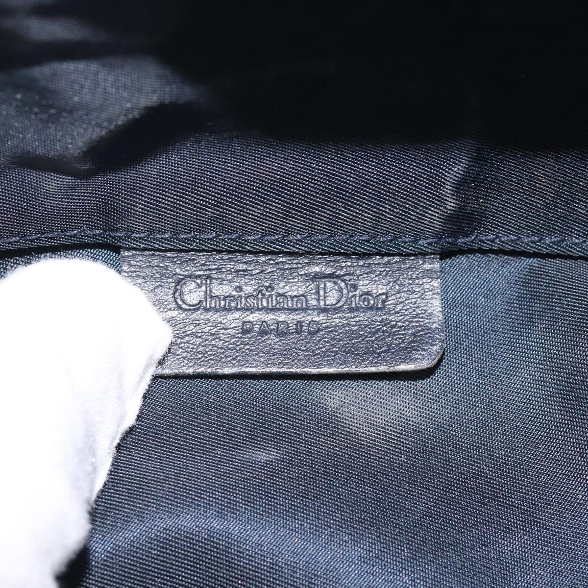 Christian Dior Trotter Canvas Saddle Pouch Navy Auth MX016