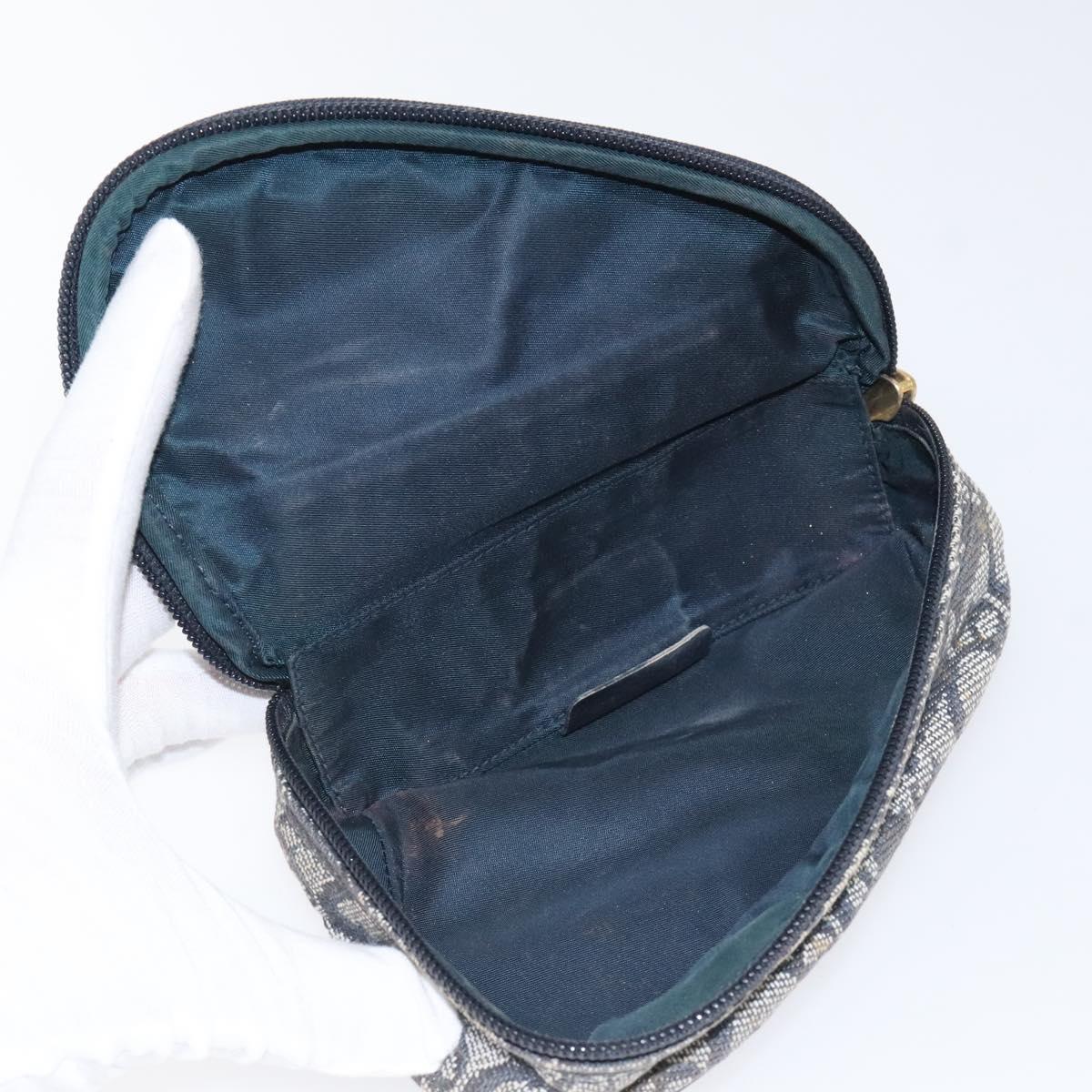 Christian Dior Trotter Canvas Saddle Pouch Navy Auth MX016