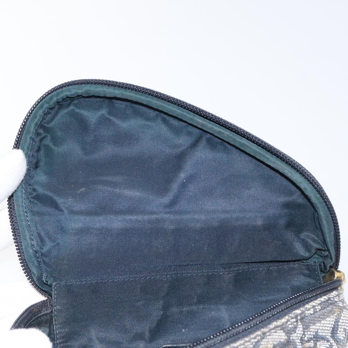 Christian Dior Trotter Canvas Saddle Pouch Navy Auth MX016