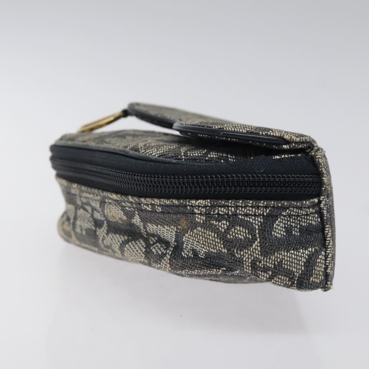 Christian Dior Trotter Canvas Saddle Pouch Navy Auth MX016