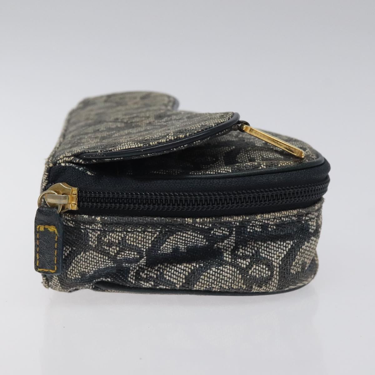 Christian Dior Trotter Canvas Saddle Pouch Navy Auth MX016