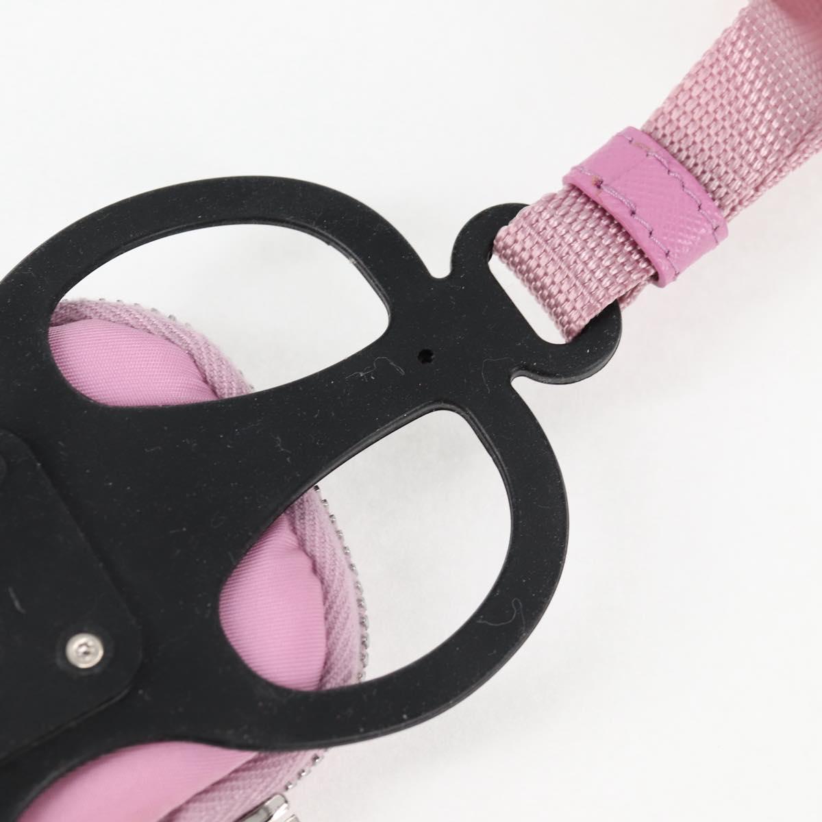 PRADA Smartphone Pouch Shoulder Bag Nylon Pink Silver Auth MX024M