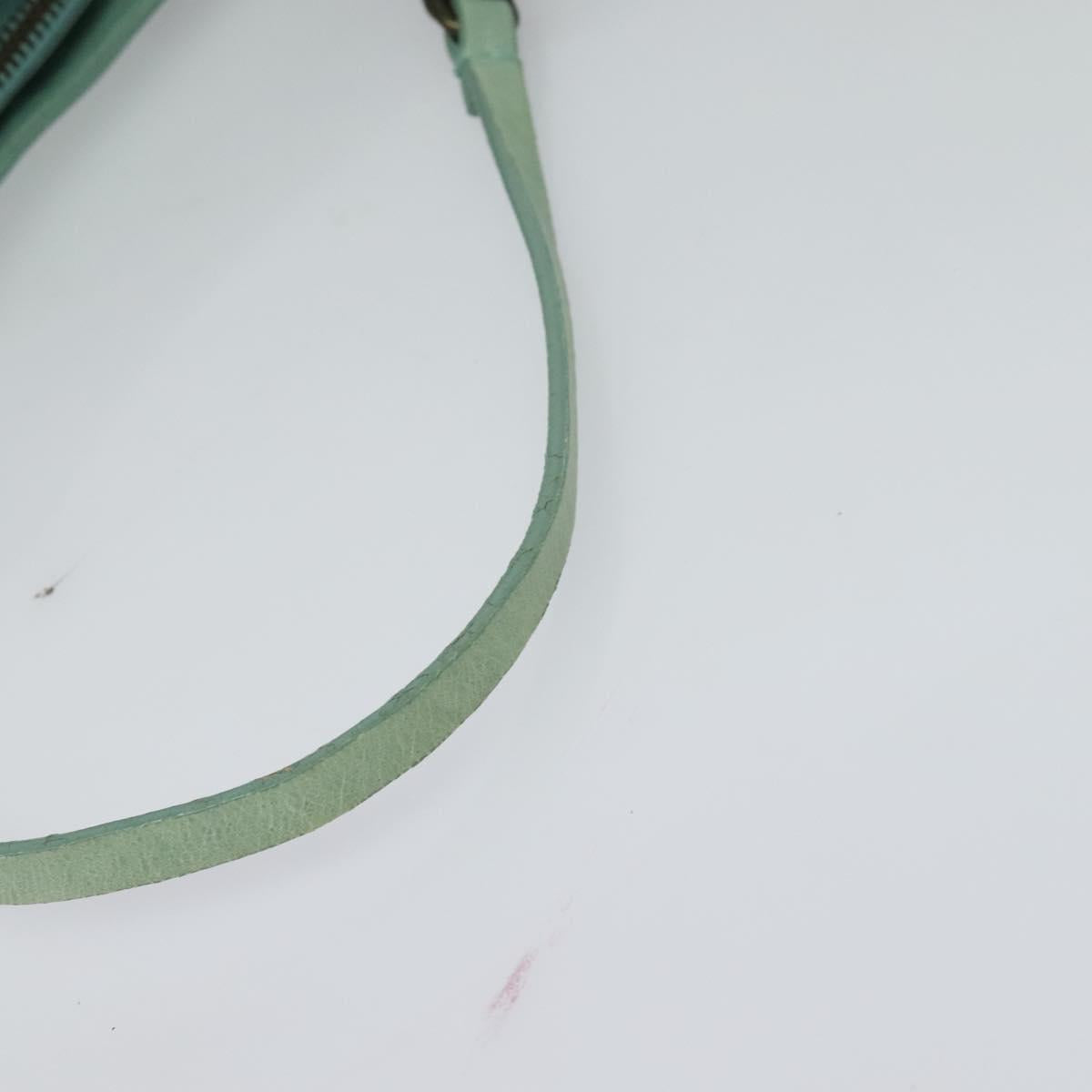 BALENCIAGA The Shoulder Bag Leather Light Blue 138226 Auth MX037