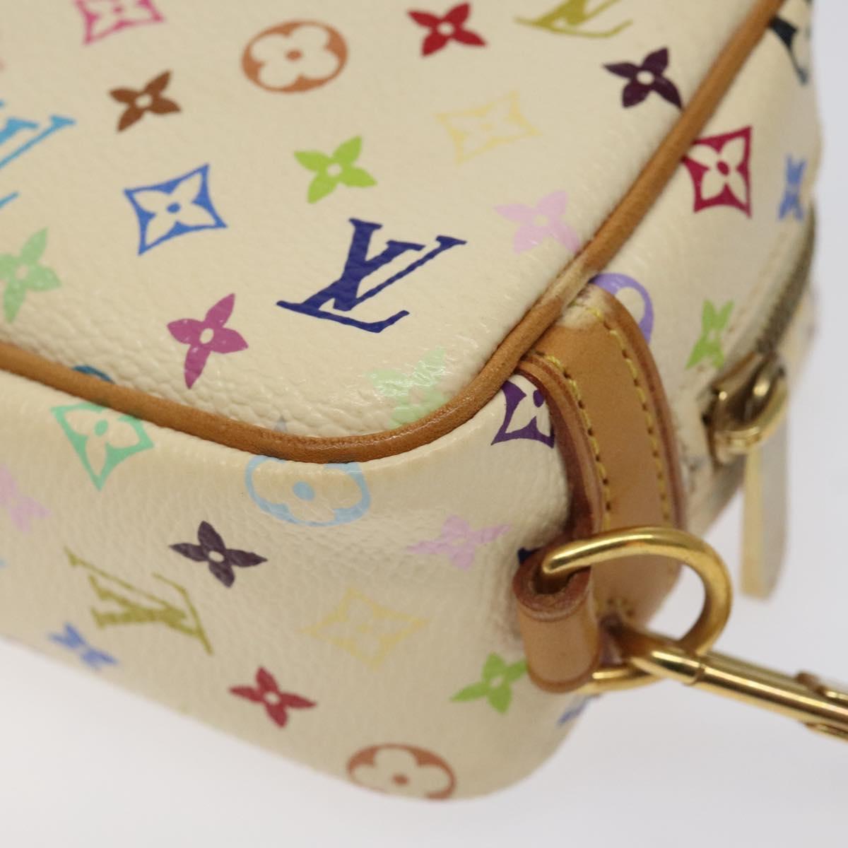 LOUIS VUITTON Monogram Multicolor Trousse Wapity Pouch White M58033 Auth MX041V