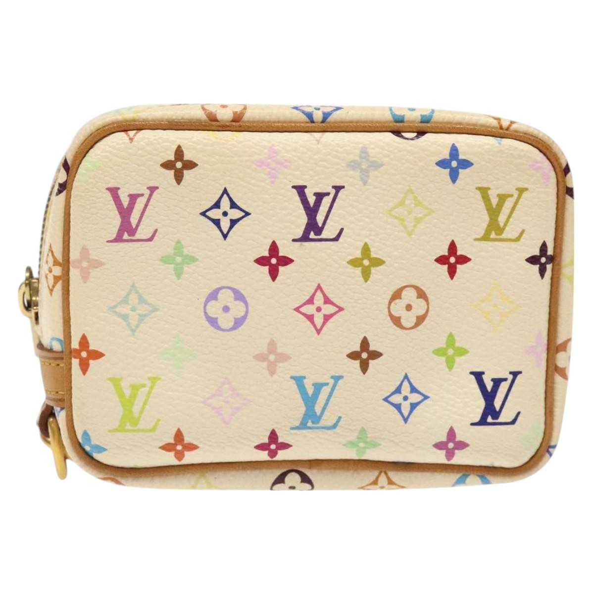 LOUIS VUITTON Monogram Multicolor Trousse Wapity Pouch White M58033 Auth MX041V
