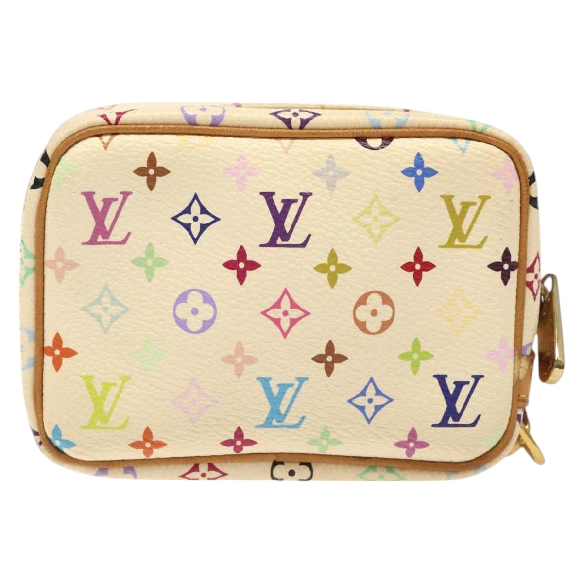 LOUIS VUITTON Monogram Multicolor Trousse Wapity Pouch White M58033 Auth MX041V