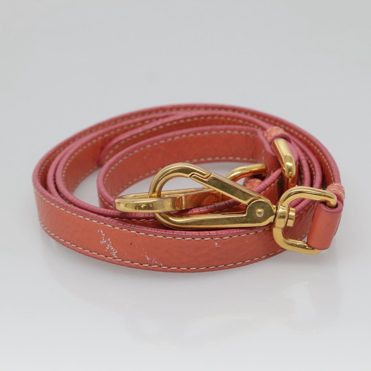 PRADA Shoulder Bag Nylon Pink Gold Auth MX052