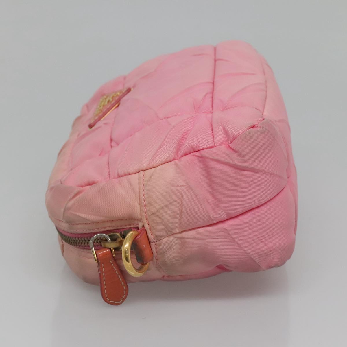 PRADA Shoulder Bag Nylon Pink Gold Auth MX052
