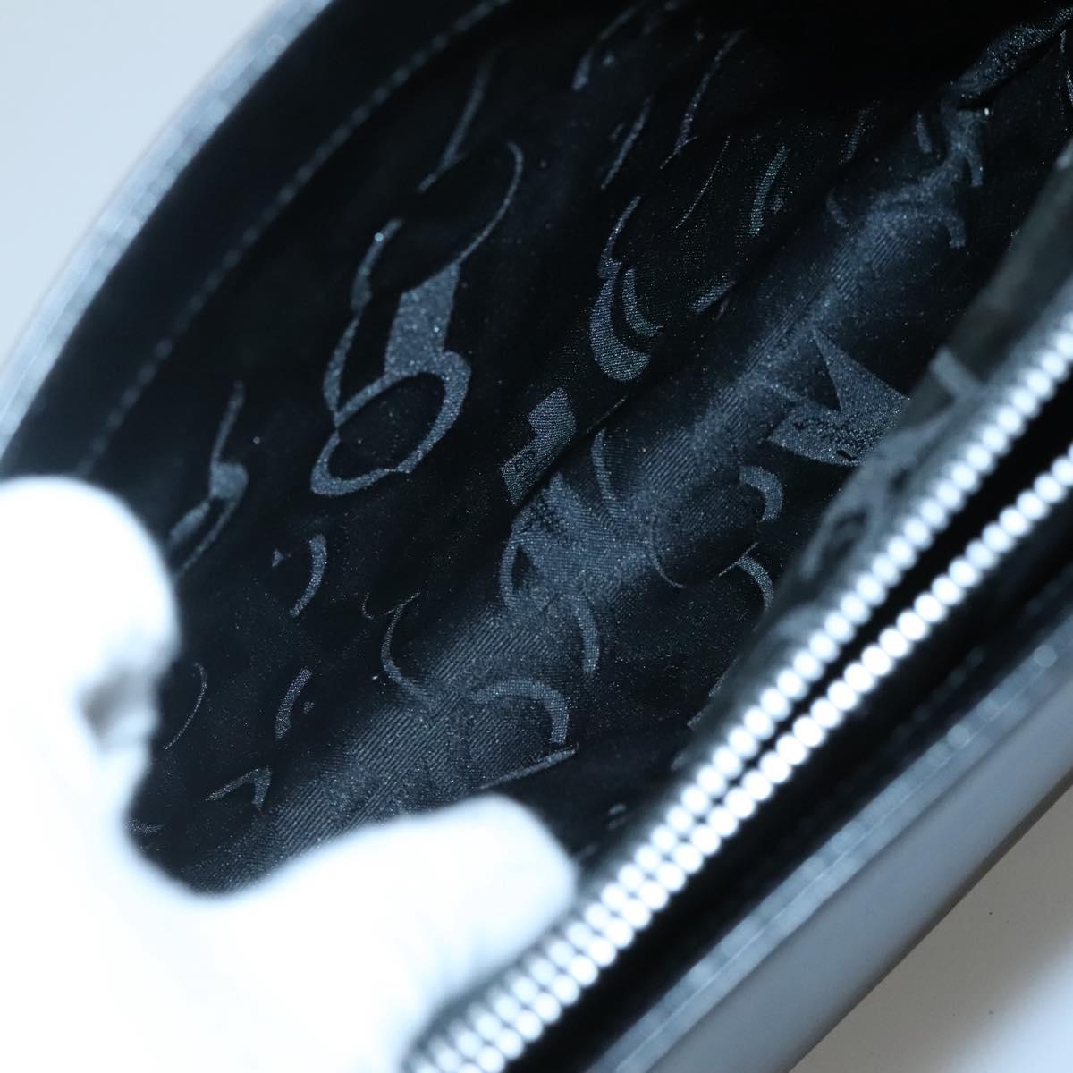 Salvatore Ferragamo Gancini Shoulder Bag Leather Black Silver Auth MX070