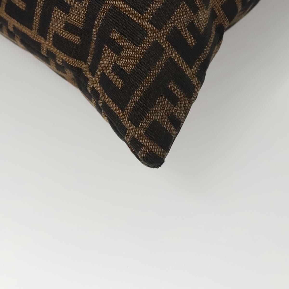 FENDI Zucca Canvas Shoulder Bag Black Brown Auth MX072V