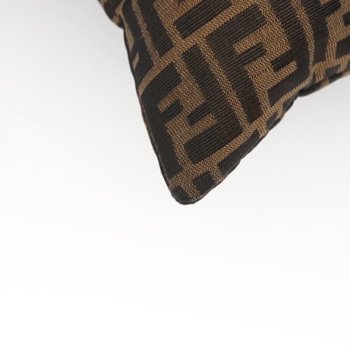 FENDI Zucca Canvas Shoulder Bag Black Brown Auth MX072V