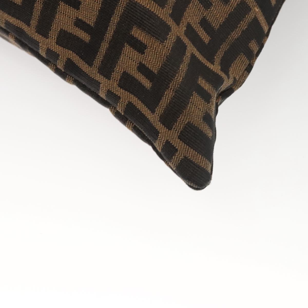 FENDI Zucca Canvas Shoulder Bag Black Brown Auth MX072V