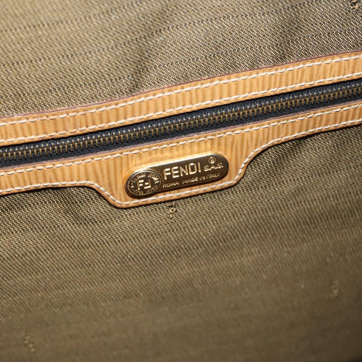 FENDI Zucca Canvas Shoulder Bag Black Brown Auth MX072V