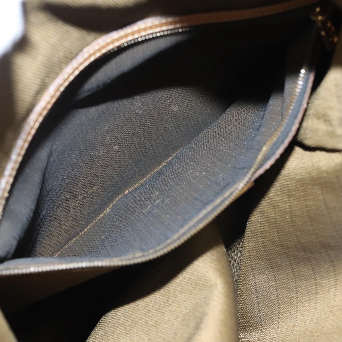 FENDI Zucca Canvas Shoulder Bag Black Brown Auth MX072V