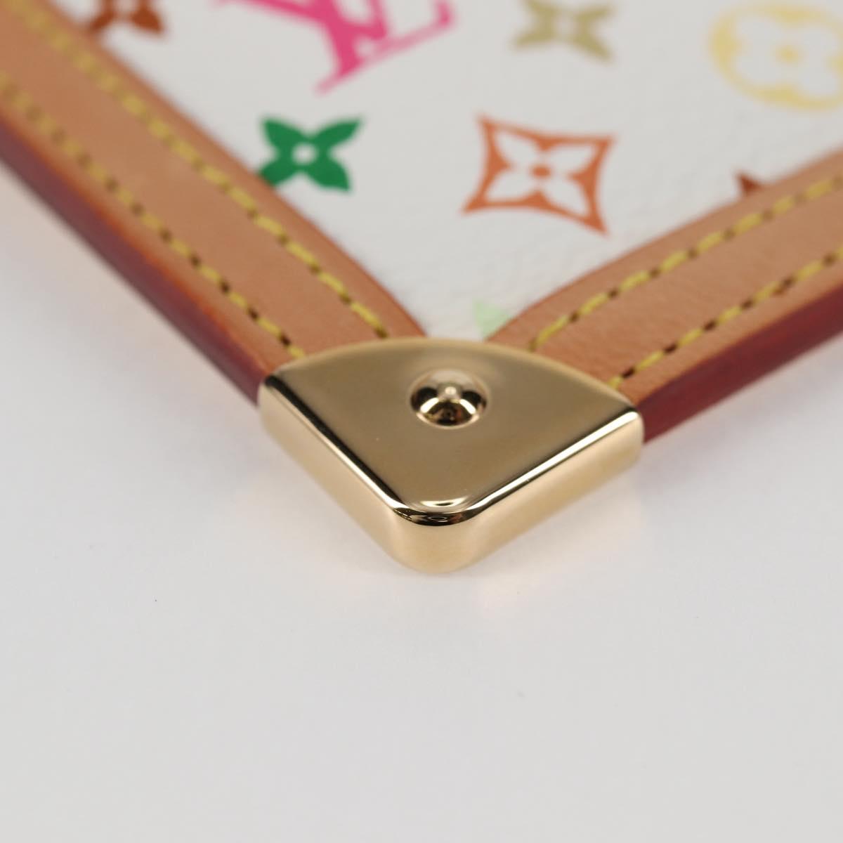 LOUIS VUITTON Monogram Multicolor Pochette Cles Purse White M92655 Auth MX081SM