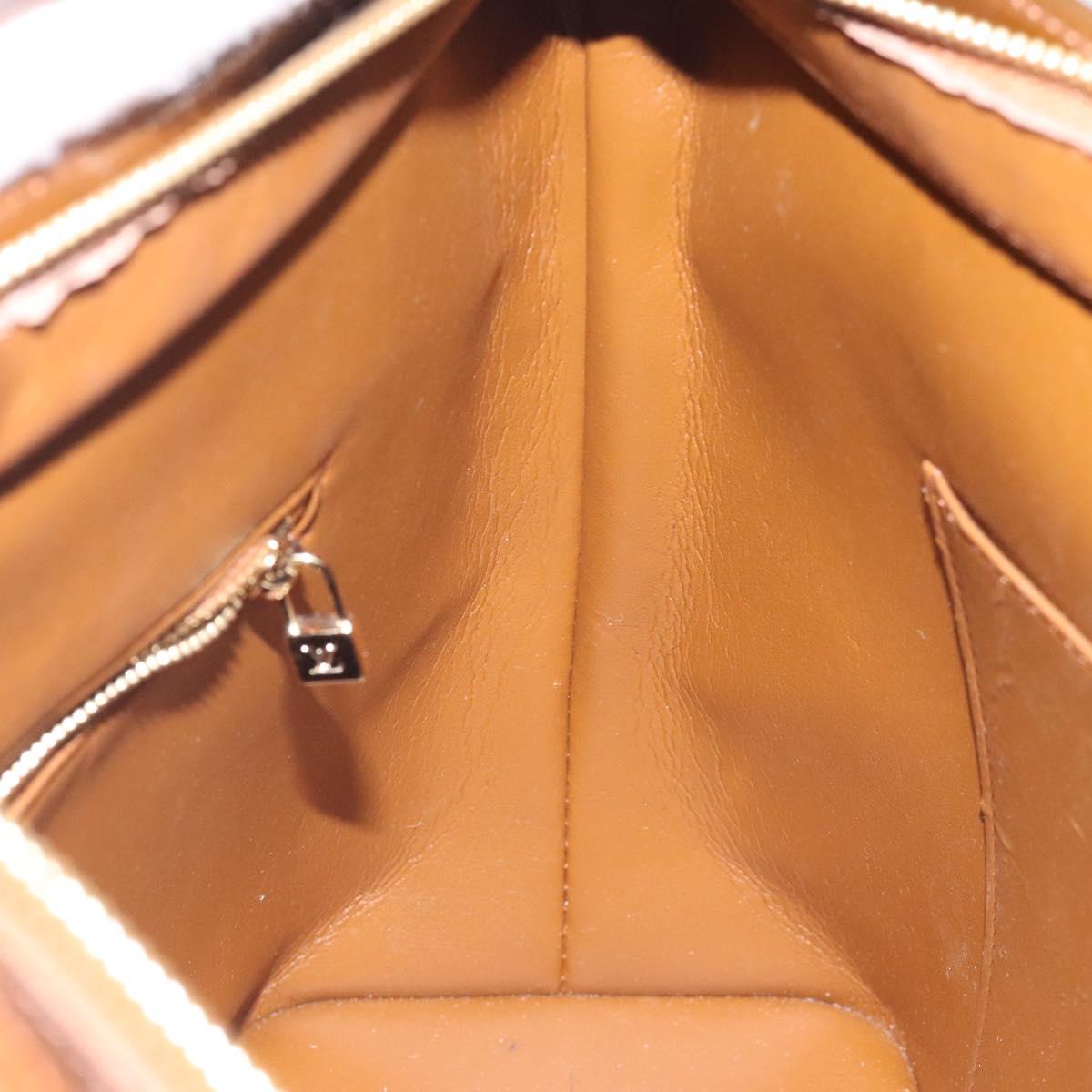LOUIS VUITTON Monogram Vernis Houston Hand Bag Bronze M91122 LV Auth MX087