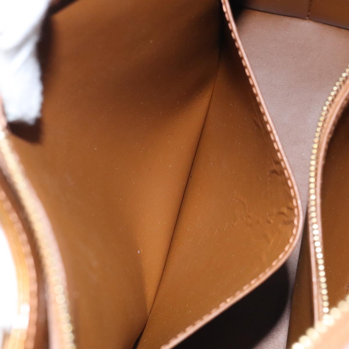 LOUIS VUITTON Monogram Vernis Houston Hand Bag Bronze M91122 LV Auth MX087