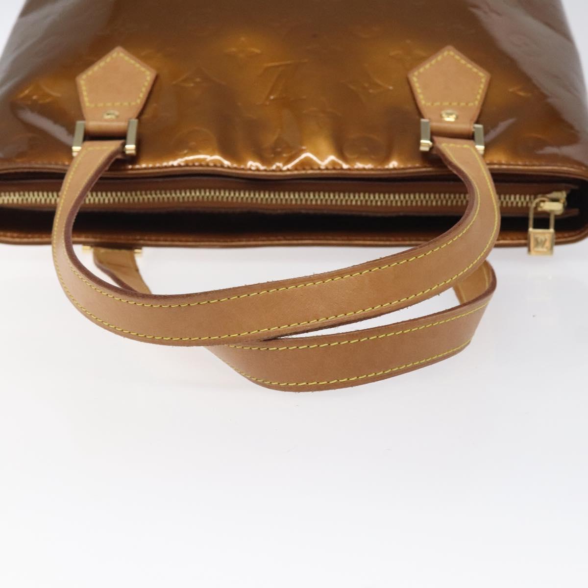 LOUIS VUITTON Monogram Vernis Houston Hand Bag Bronze M91122 LV Auth MX087