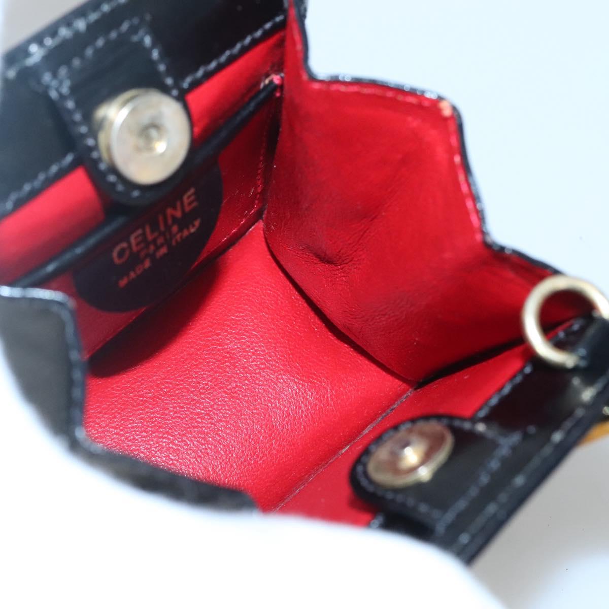 CELINE Shoulder Bag Leather Black Gold Auth MX093A