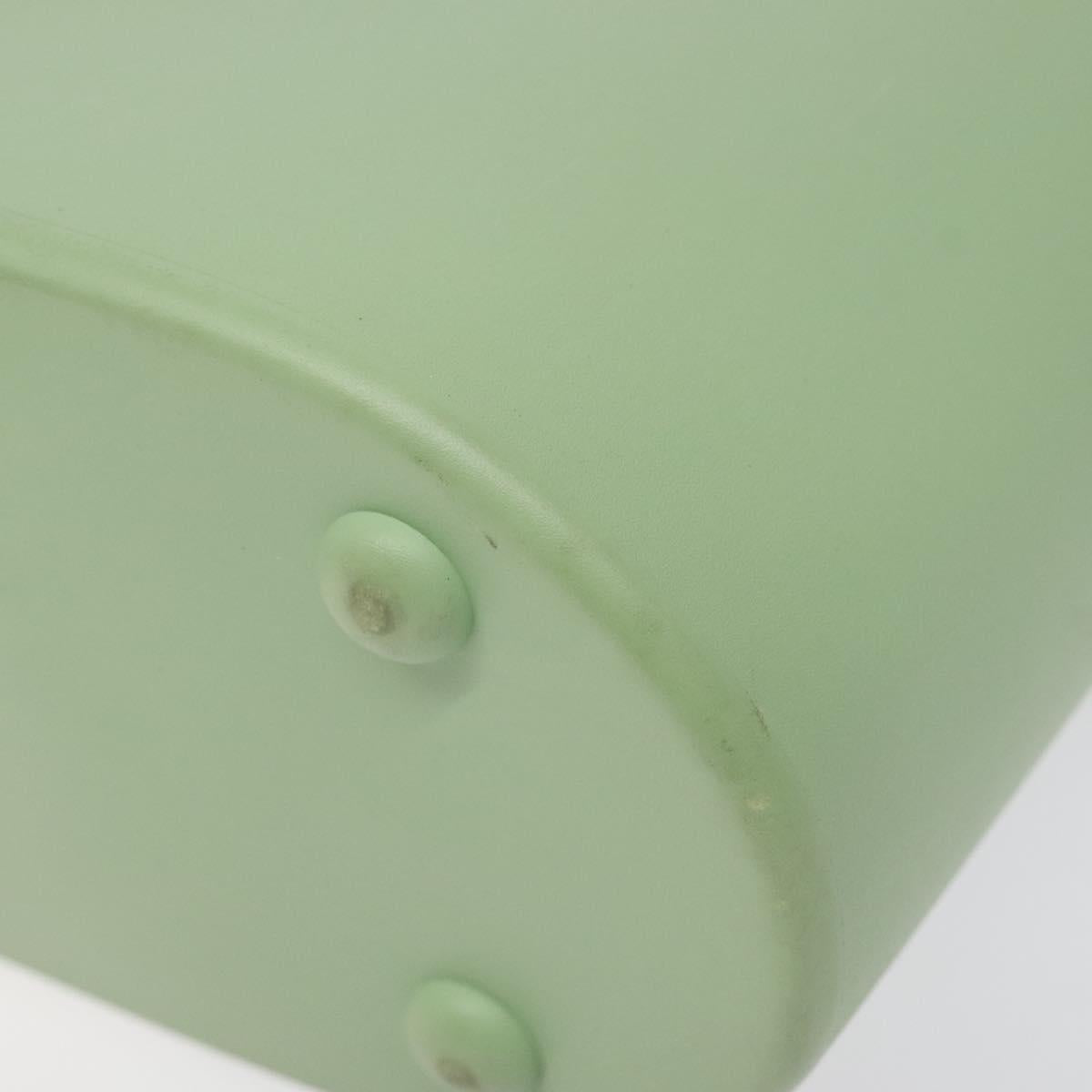 Salvatore Ferragamo Gancini Hand Bag Rubber Green Auth MX099