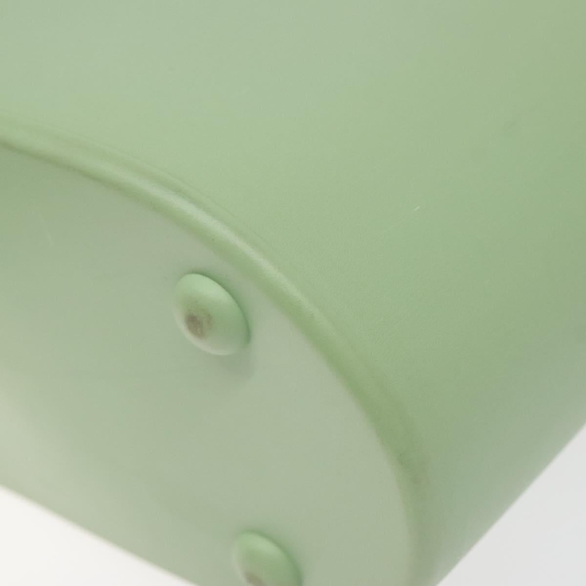 Salvatore Ferragamo Gancini Hand Bag Rubber Green Auth MX099