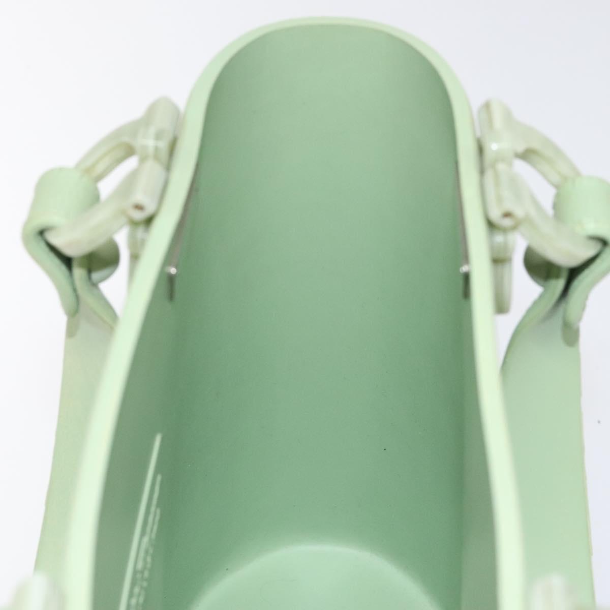 Salvatore Ferragamo Gancini Hand Bag Rubber Green Auth MX099