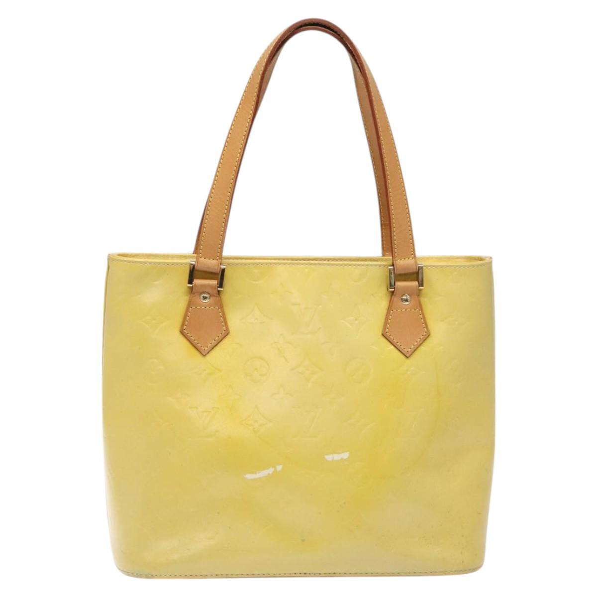 LOUIS VUITTON Monogram Vernis Houston Hand Bag Gris M91053 LV Auth MX102