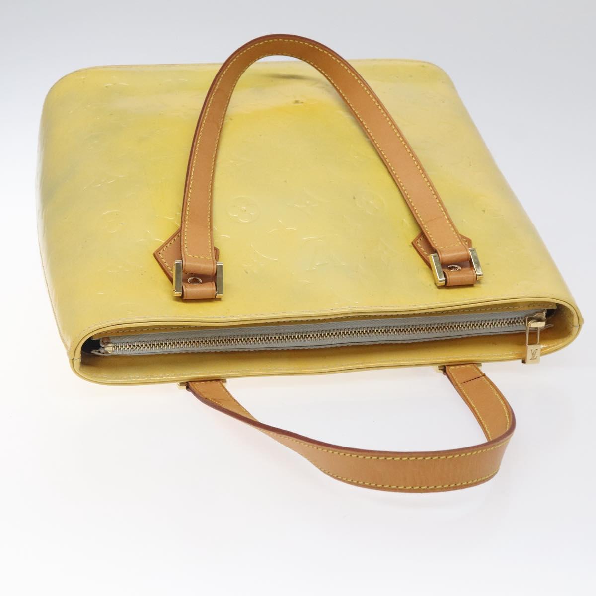 LOUIS VUITTON Monogram Vernis Houston Hand Bag Gris M91053 LV Auth MX102