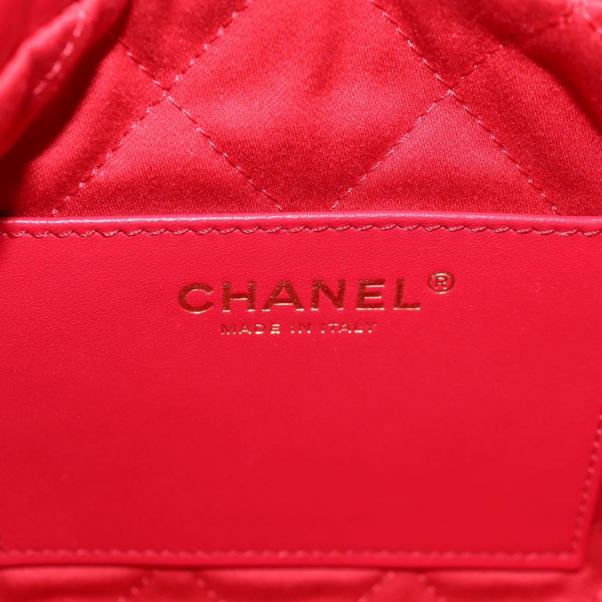 CHANEL Chanel 22 Matelasse Chain Hand Bag Leather 2way Red Gold CC Auth MX106SM