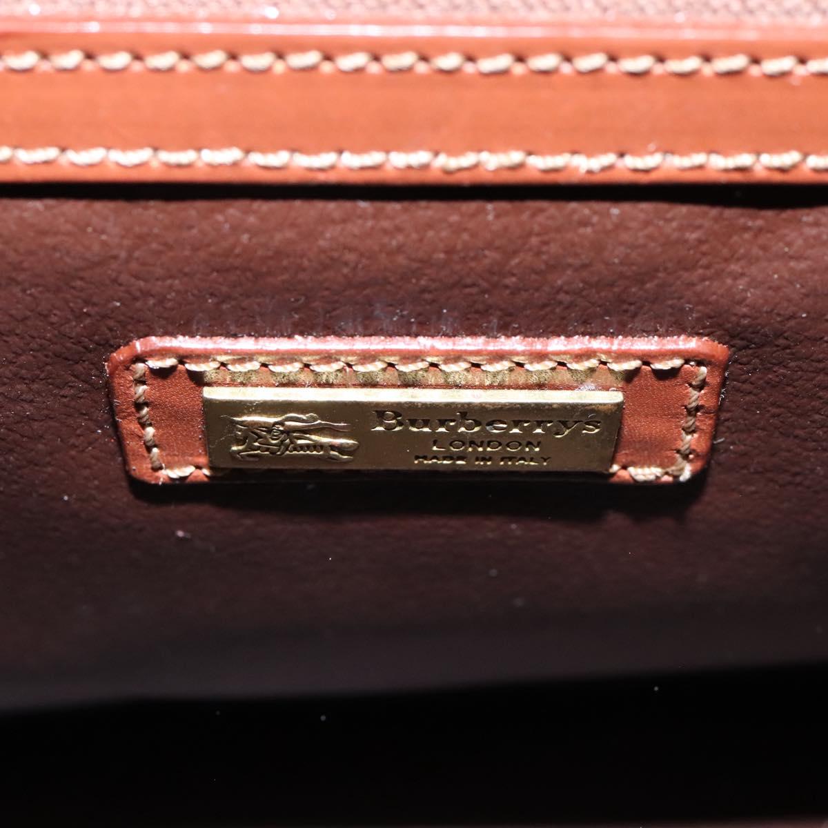 Burberrys Nova Check Boston Bag PVC 2way Beige Auth MX139