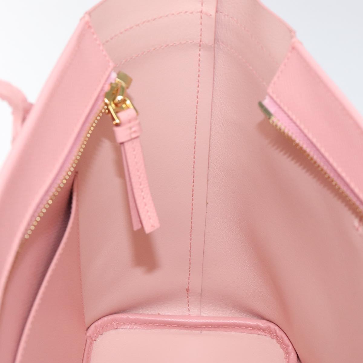 Salvatore Ferragamo Shoulder Bag Leather Pink Gold Auth MX166V