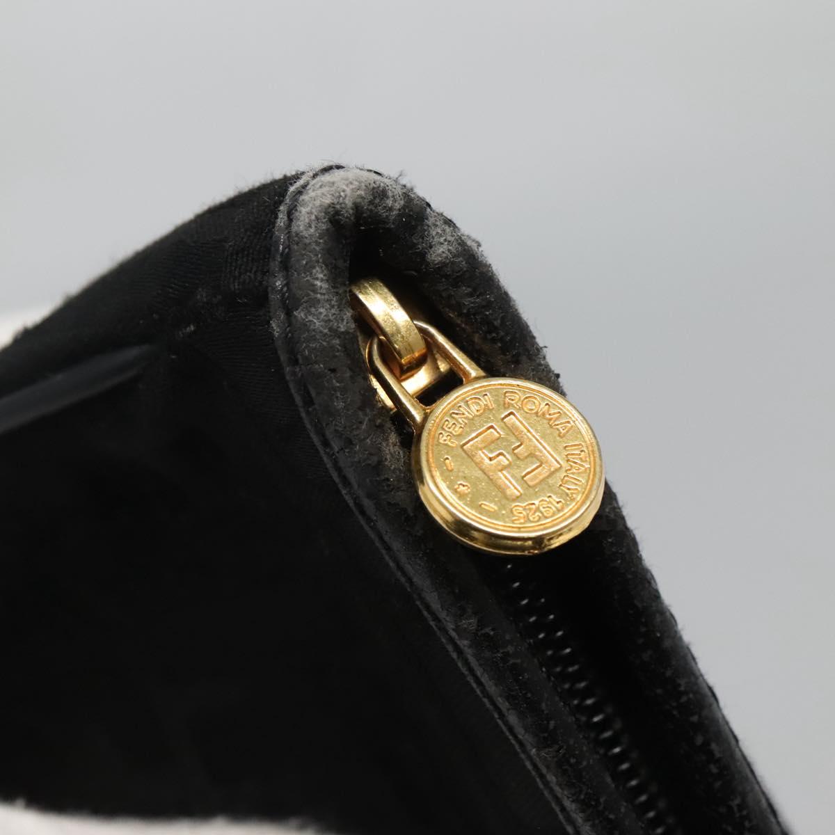 FENDI Zucca Canvas Tote Bag Gold Black Auth MX167