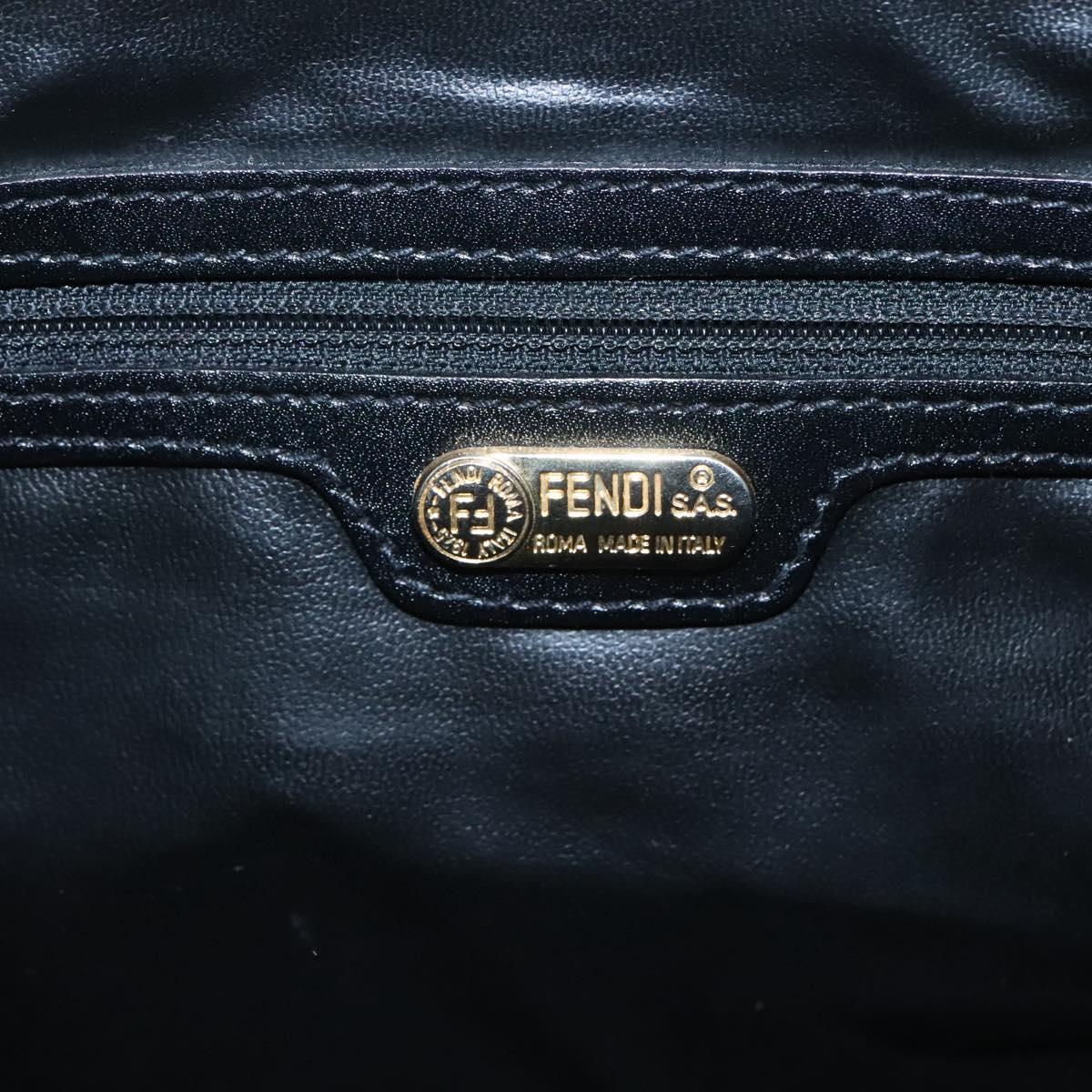 FENDI Zucca Canvas Tote Bag Gold Black Auth MX167