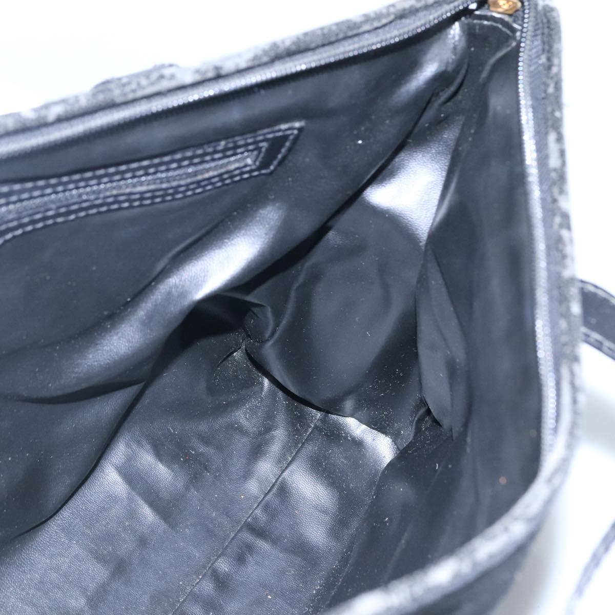 FENDI Zucca Canvas Tote Bag Gold Black Auth MX167