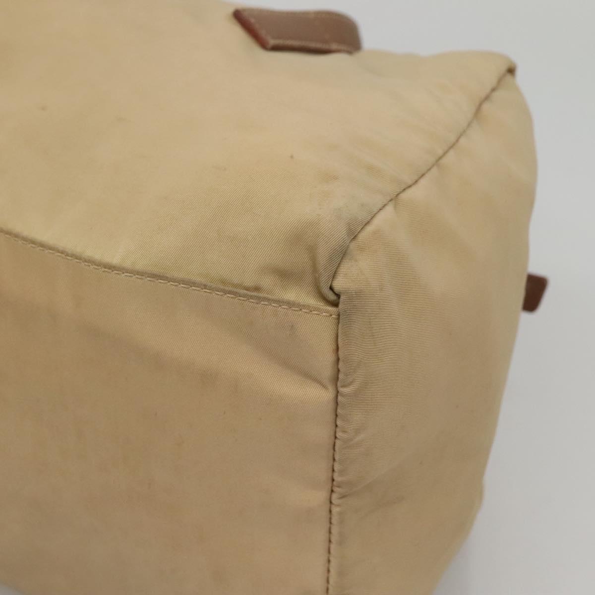 PRADA Shoulder Bag Nylon Beige Auth MX184