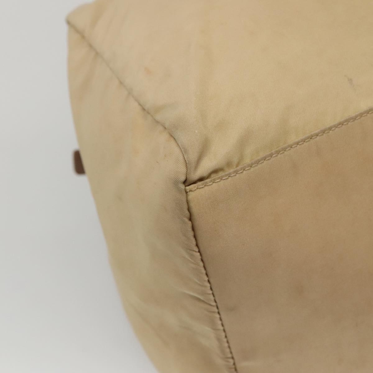 PRADA Shoulder Bag Nylon Beige Auth MX184