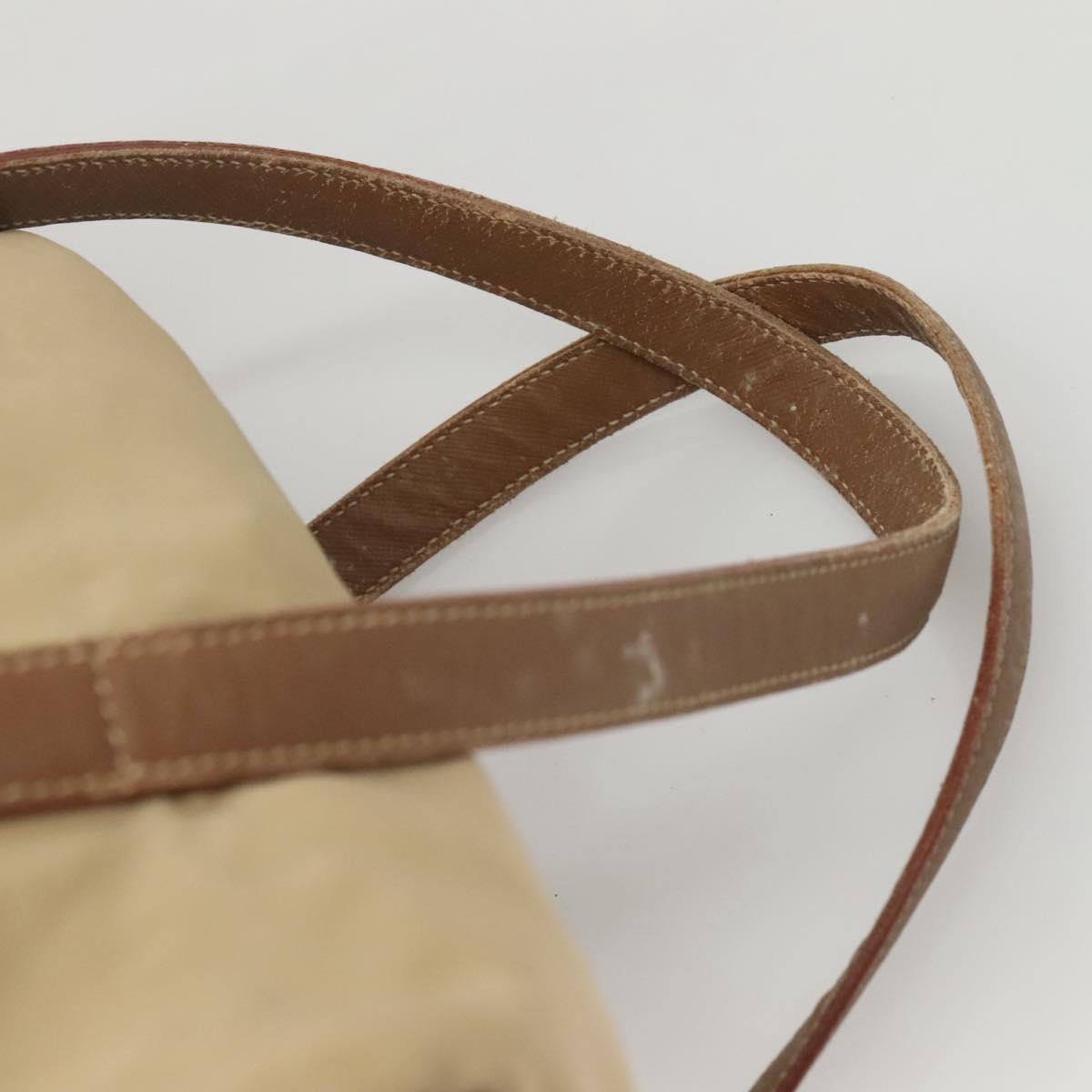 PRADA Shoulder Bag Nylon Beige Auth MX184