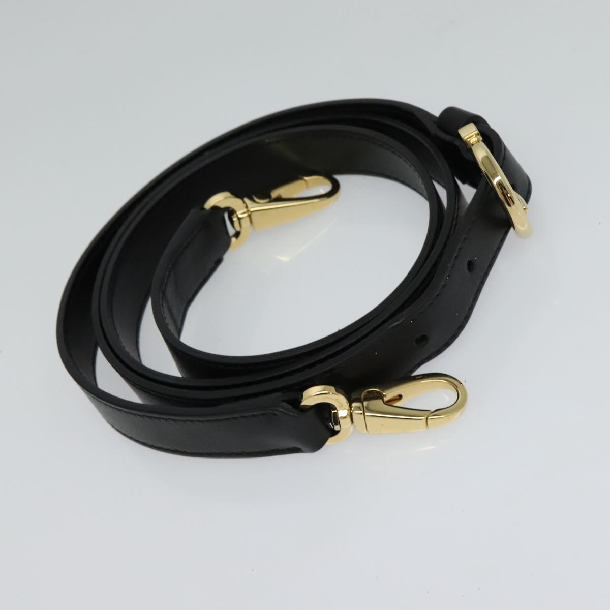 Salvatore Ferragamo Hand Bag Leather 2way Black Gold Auth MX189