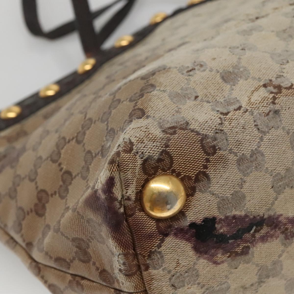 GUCCI GG Crystal Tote Bag Beige 207291 Auth MX192