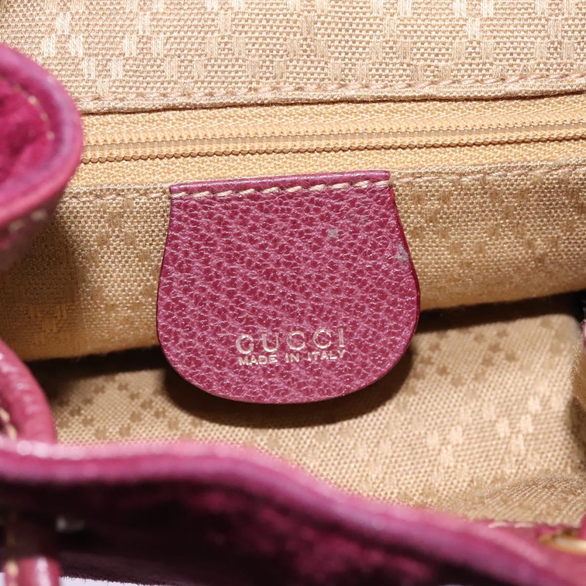 GUCCI Bamboo Backpack Suede Purple Gold 003 1956 0030 Auth MX204