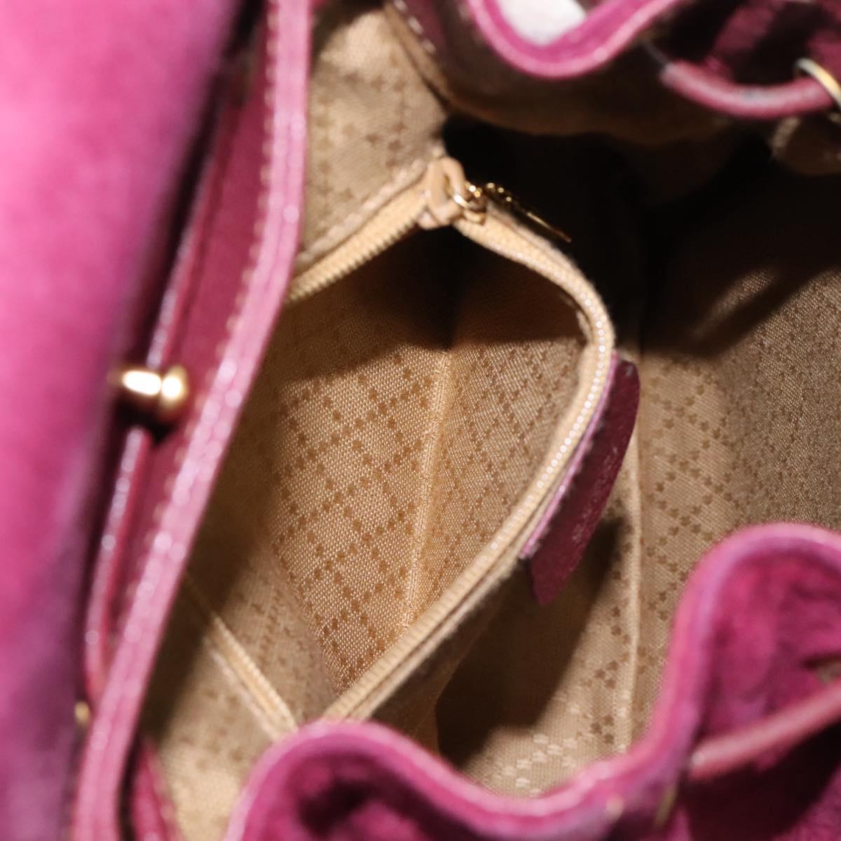 GUCCI Bamboo Backpack Suede Purple Gold 003 1956 0030 Auth MX204