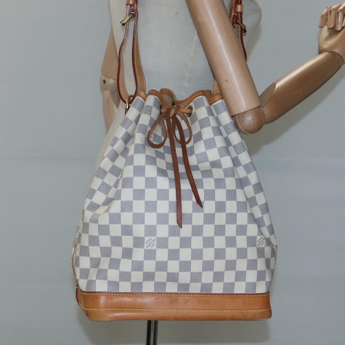 LOUIS VUITTON Damier Azur Noe Shoulder Bag N42222 LV Auth MX220