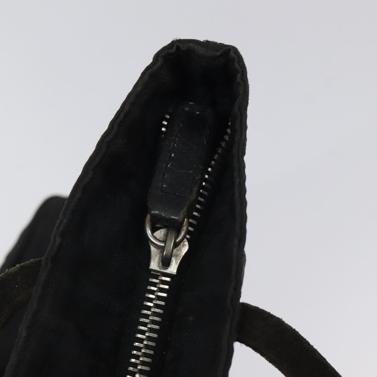 FENDI Zucca Canvas Shoulder Bag Black Auth MX235