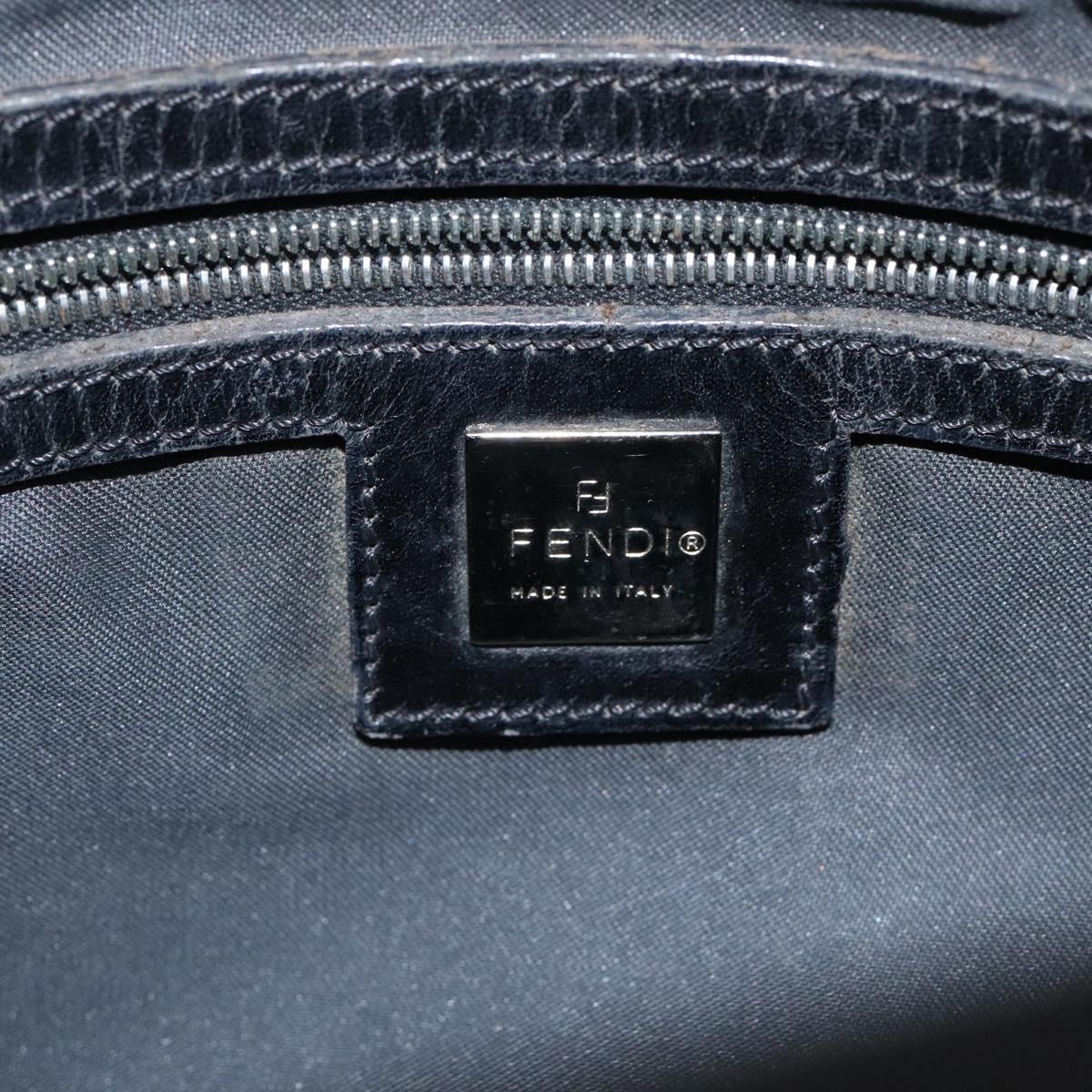 FENDI Zucca Canvas Shoulder Bag Black Auth MX235