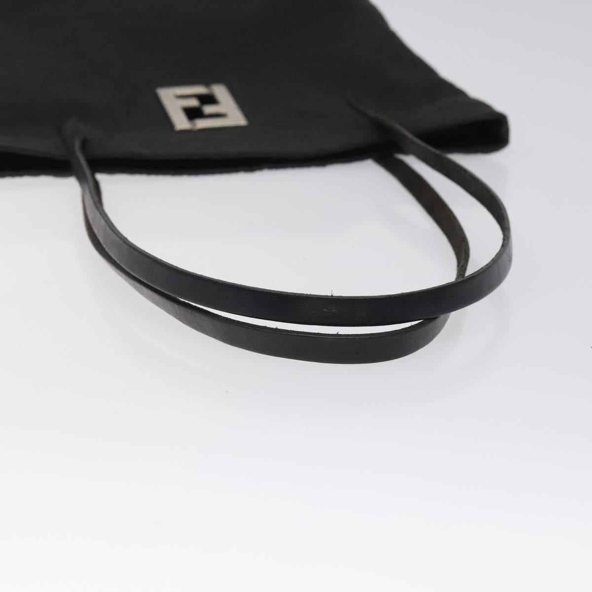 FENDI Zucca Canvas Shoulder Bag Black Auth MX235