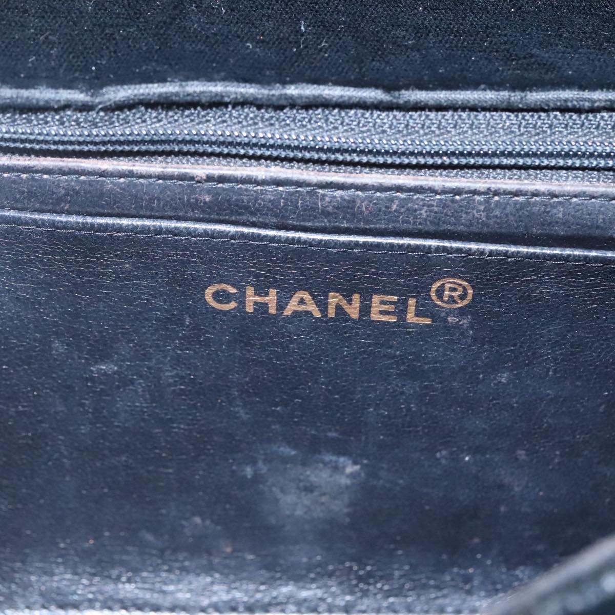 CHANEL Matelasse Hand Bag Velor Black Gold CC Auth MX239