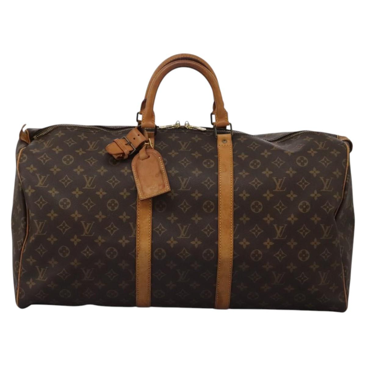 LOUIS VUITTON Monogram Keepall 55 Boston Bag M41424 LV Auth MX261