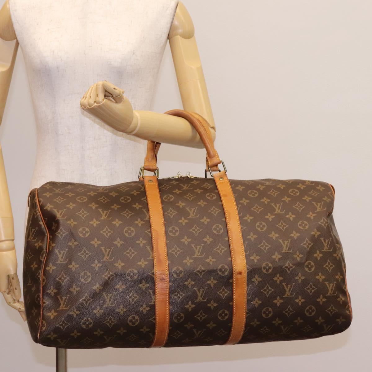 LOUIS VUITTON Monogram Keepall 55 Boston Bag M41424 LV Auth MX262