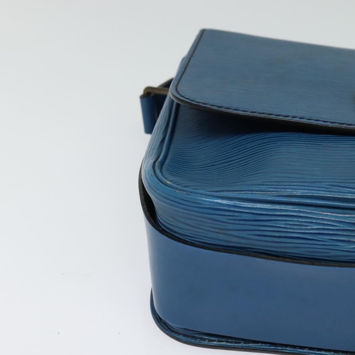 LOUIS VUITTON Epi Cartouchiere MM Shoulder Bag Blue M52245 LV Auth MX305