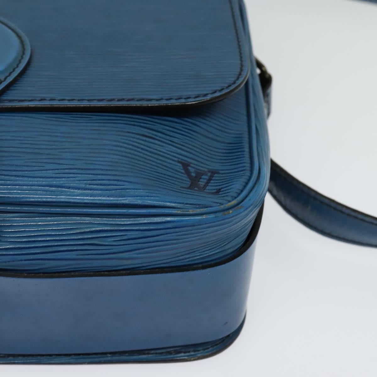 LOUIS VUITTON Epi Cartouchiere MM Shoulder Bag Blue M52245 LV Auth MX305